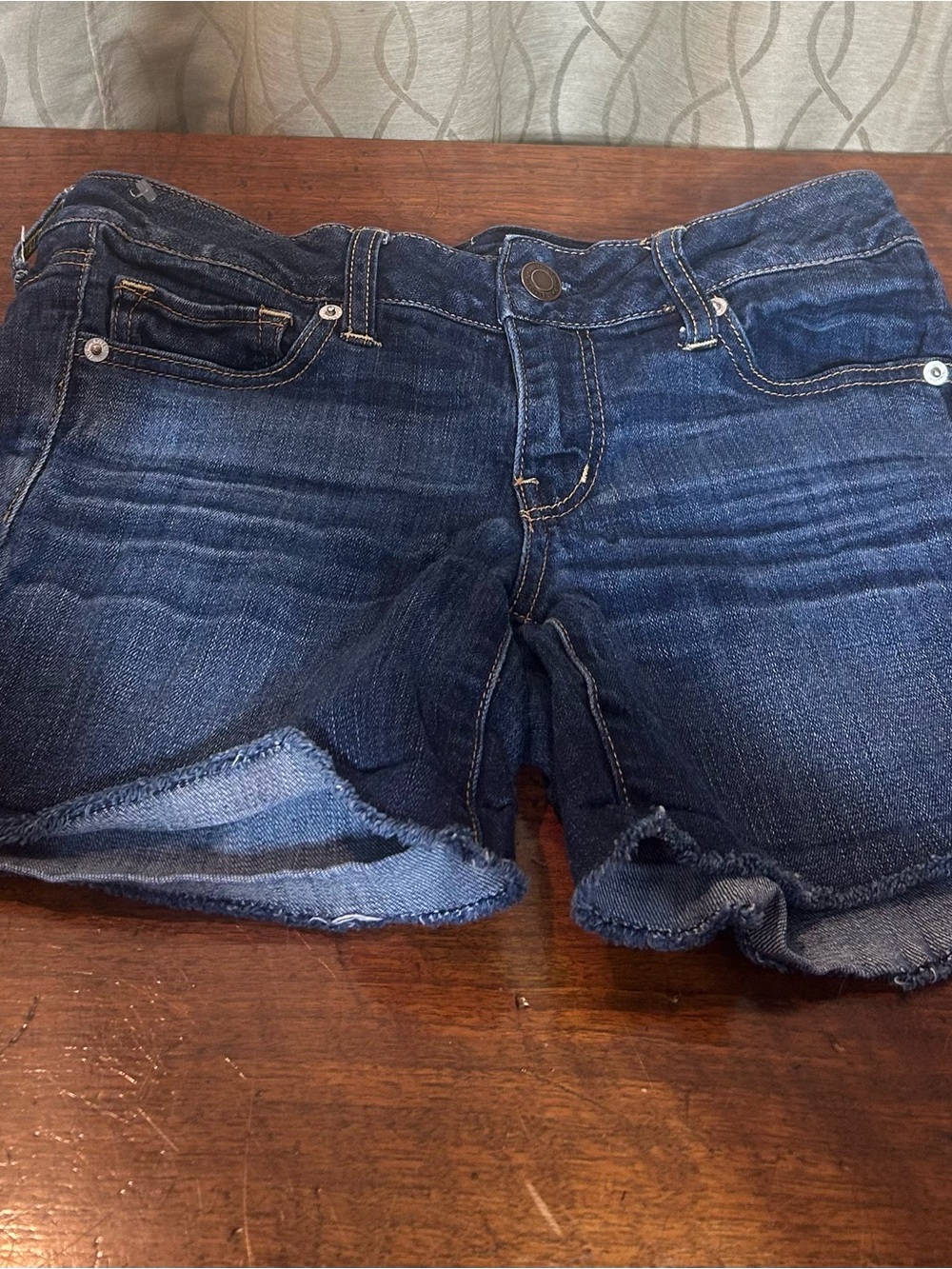 American Eagle Outfitters Dark Blue Denim Cutoff Jean Shorts